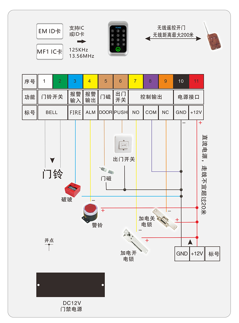 门禁一体机接线图